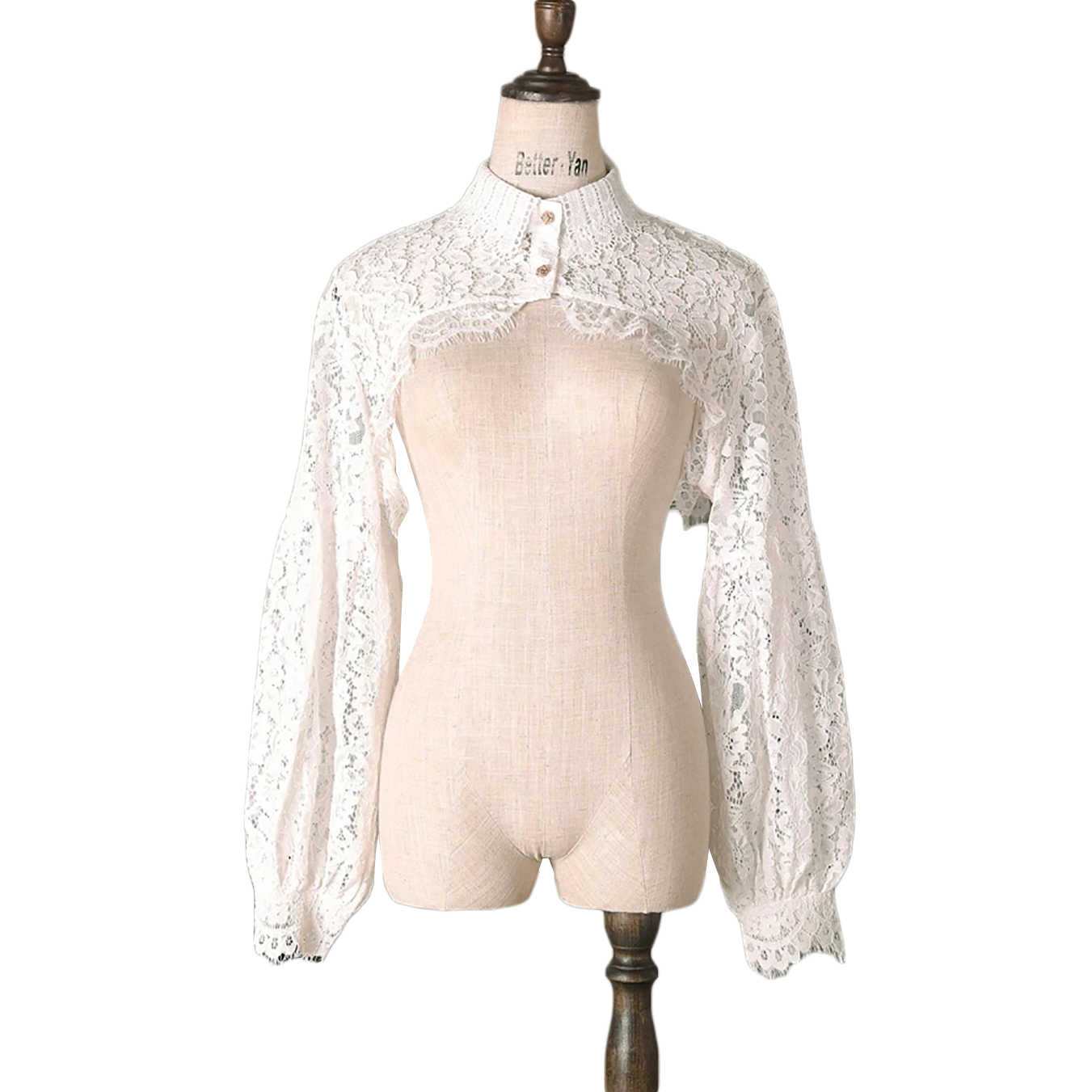 Simple Wedding Wrap Lace Jacket White Ivory Appliqued Long Sleeve Bridal Jacket Bolero Shrug Plus Size Wedding Dress Wraps
