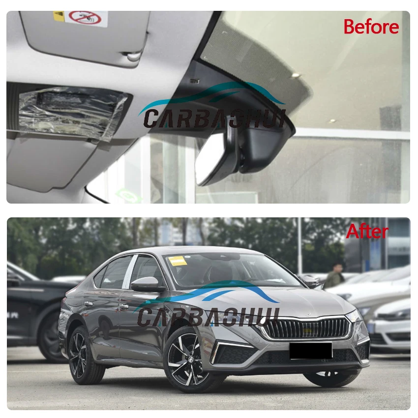and New4K play Plug Car DVR Wifi Video Recorder Front Camera Dash Cam UHD 2160P For Skoda Octavia 2021 2022 2023 Hidden DashCam smile