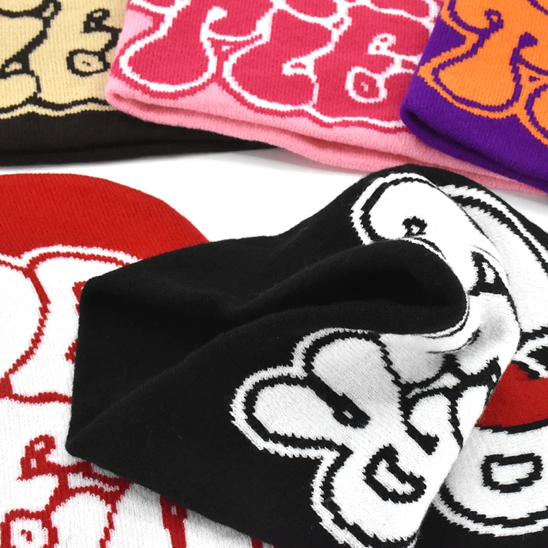 Top Tier Beanies Y2K Jacquard Knitted Hats Men Women Winter Warm Ski Hats Skullies Soft Elastic Sport Cap