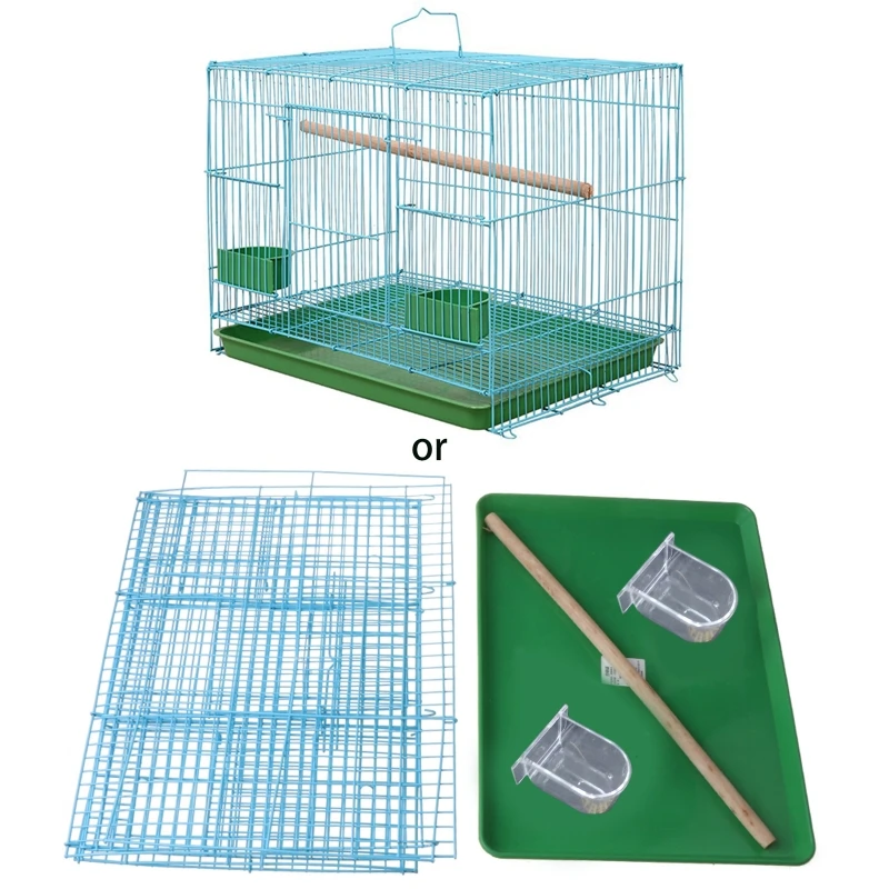 new Wire Rectangular Small Cage for Small Birds 2025 and Canaries Rekord Equipped with Bird Standing Stick and 2 Semicircular