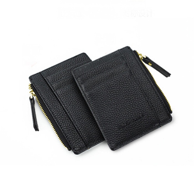 Wallet Mini PU Leather Card Holders Card Slots Purse Small Men Wallet Women Zipper Coin Pocket Ultra Thin Wallet Cardholder