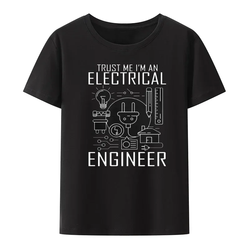 2023 Popular Men Tshirt Trust Me I Am An Engineer Geek Quote Tees Funny Man Cool Loose Breathable Graphic Tops Casual Streetwear
