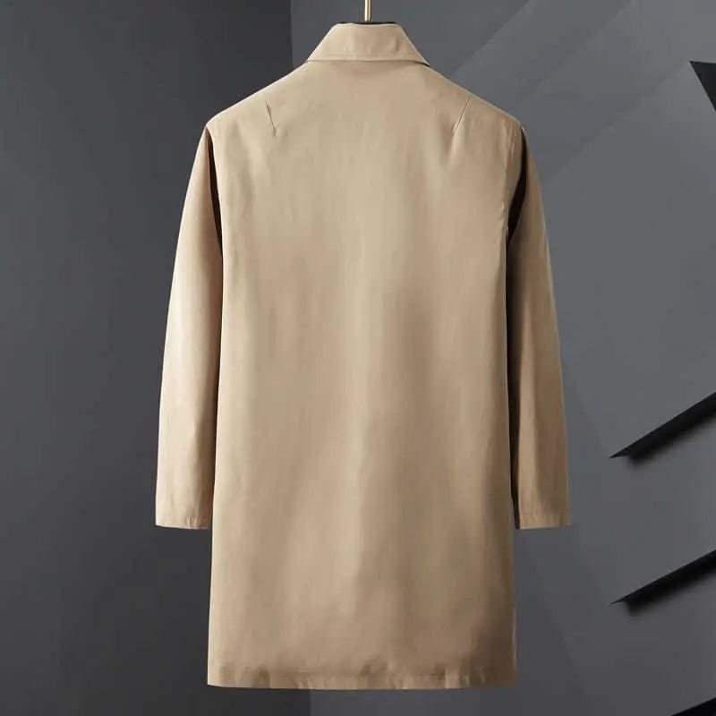 Men Trench British Style Solid Single Breasted Leisure Long Coats Stylish Casual Outwear Hombre Korean Style Windbreaker H65 smile