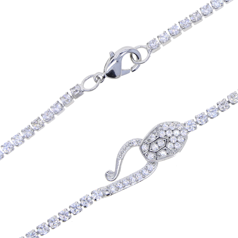 Bg CZ Tennis Bracelet for Women - Iced Out Snake Chain Hand Jewelry