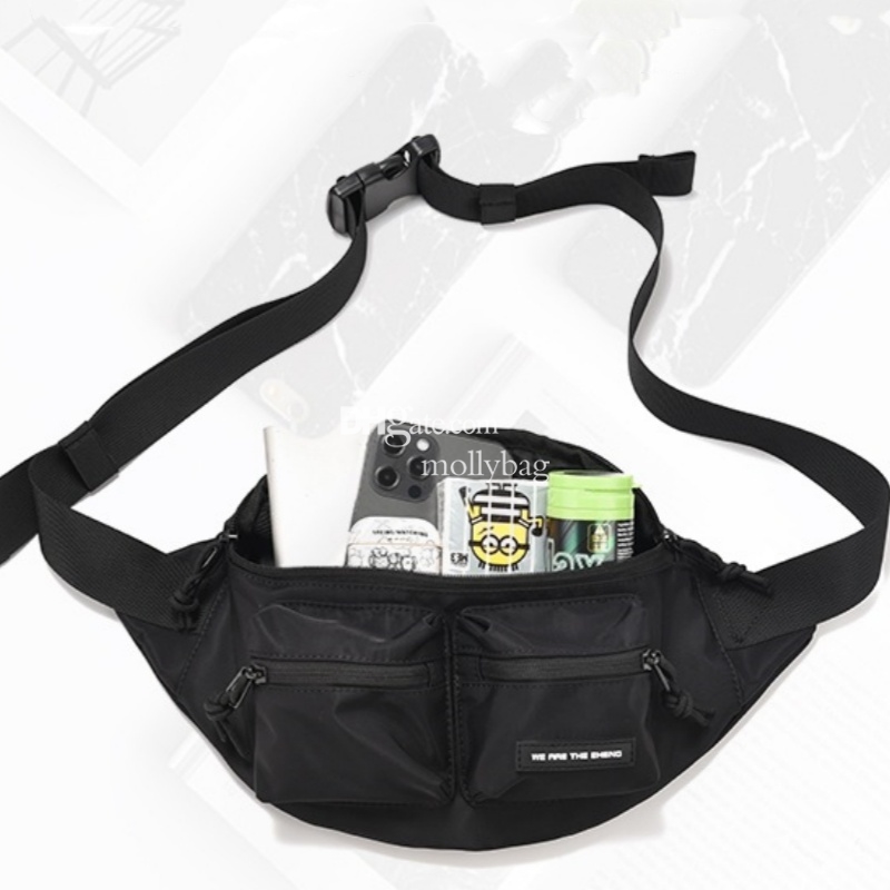 Designer men's high-end chest bag sports nylon fashionable and simple crossbody shoulder bag zipper classic retro handbag pocket money bag hobo c