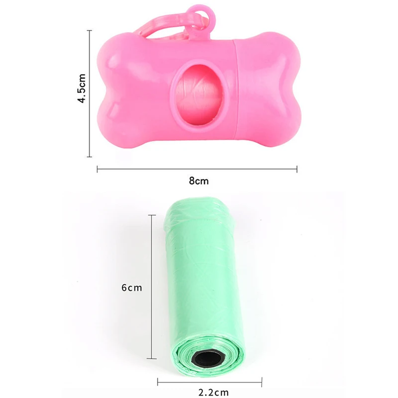 Waste Dog KOMMILIEF Portable Bag Dispenser Plastic Garbage Bag For Dogs Pet Waste Poop Bag Dispenser With 15pcs Garbage Bag smile