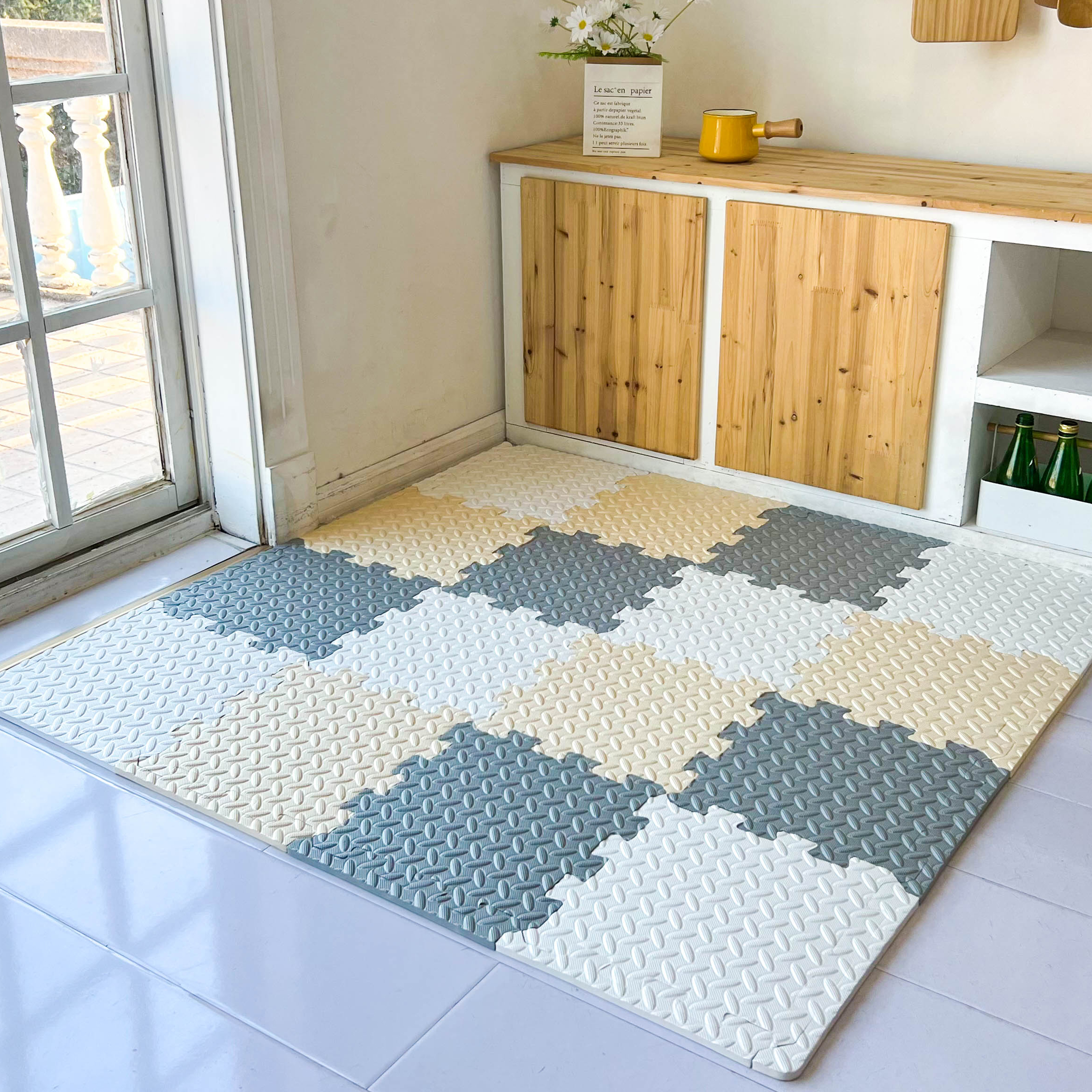 30*30Cm Puzzle Mat 16Pcs For Children Thick Baby ddmysmile Play Mat Kids Carpet Mats EVA Foam Rug Children Room Activities Mat For Baby Smile 30*30Cm