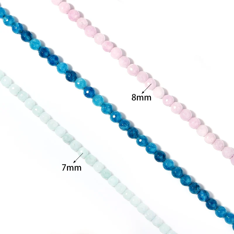 1Pack of 6mm 1mm 58pcs 9 Colors Smooth Faceted Stone Beads Removable Bulk for DIY Jewelry Accessories & Wholesale