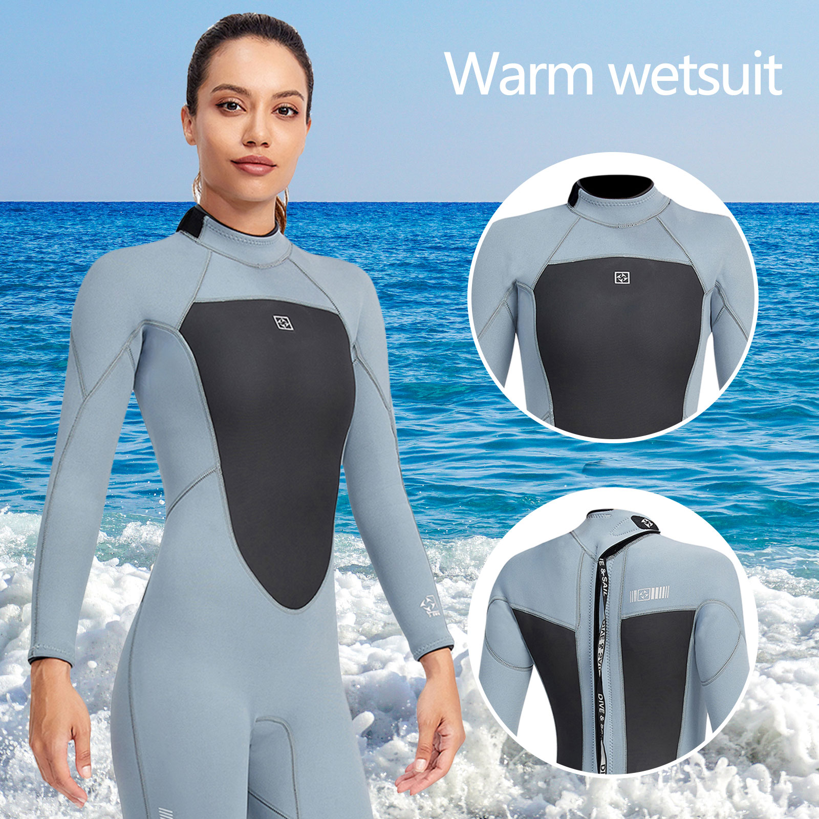 Premium 3MM Neoprene Wetsuit Women One-Piece Suits Keep Warm Surf Diving Suit Fishing Spearfishing Kitesurf Women WetSuit