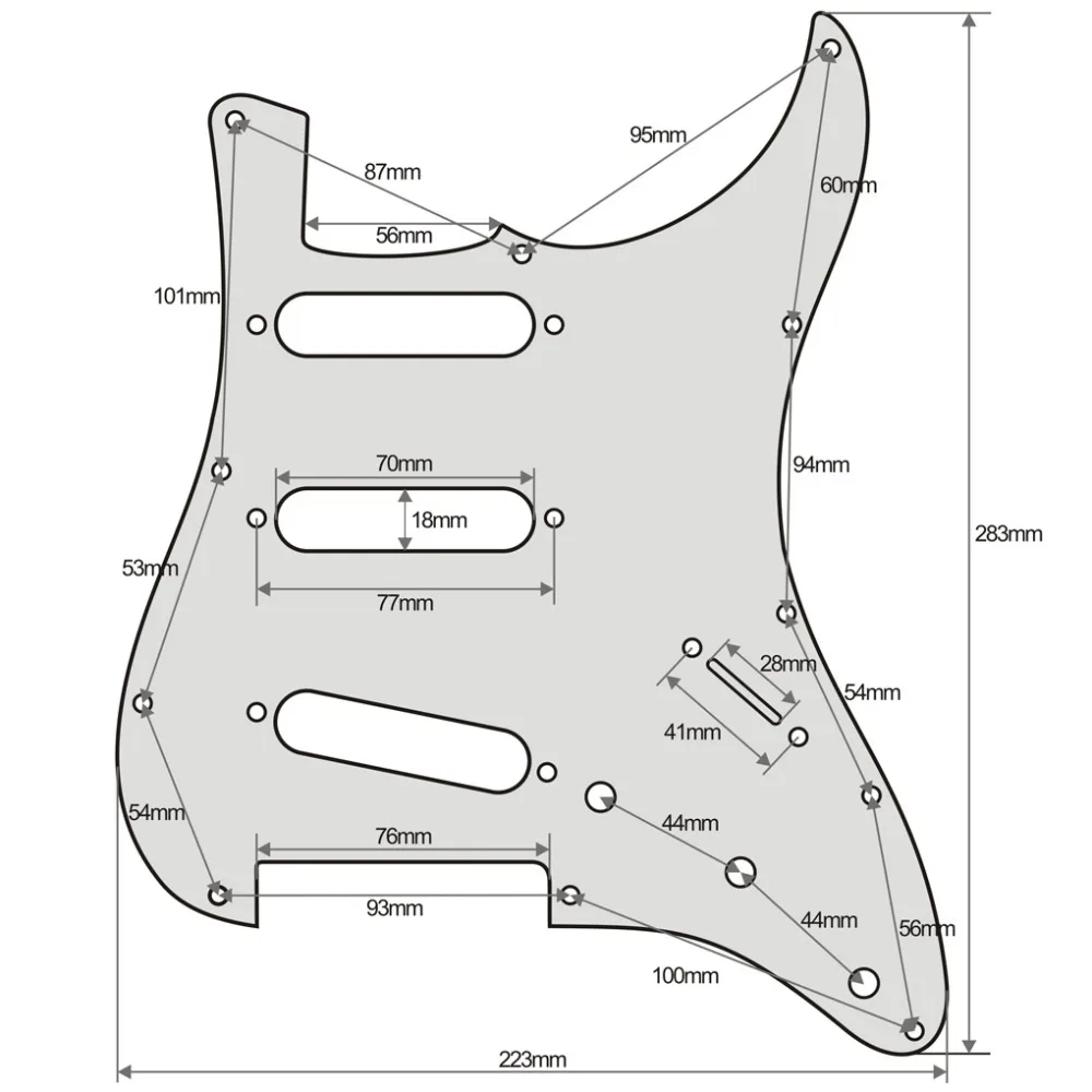 1Pc SSS FLEOR ST Electric Guitar Pickguard Scratch Plate & Screws For 11 Holes Guitar Parts, 4 Colors Choose ddmysmile Smile & Parts,