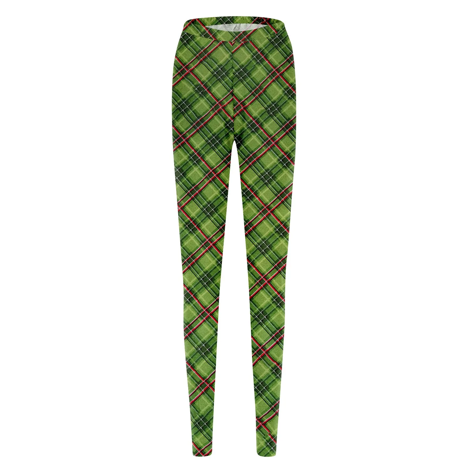 In Pants New Cargo Women Plus Size Plaid Printed Long Pants Slim Fit Stretchy High Waist Leggings Sweatpants Women'S Pants smile 'S