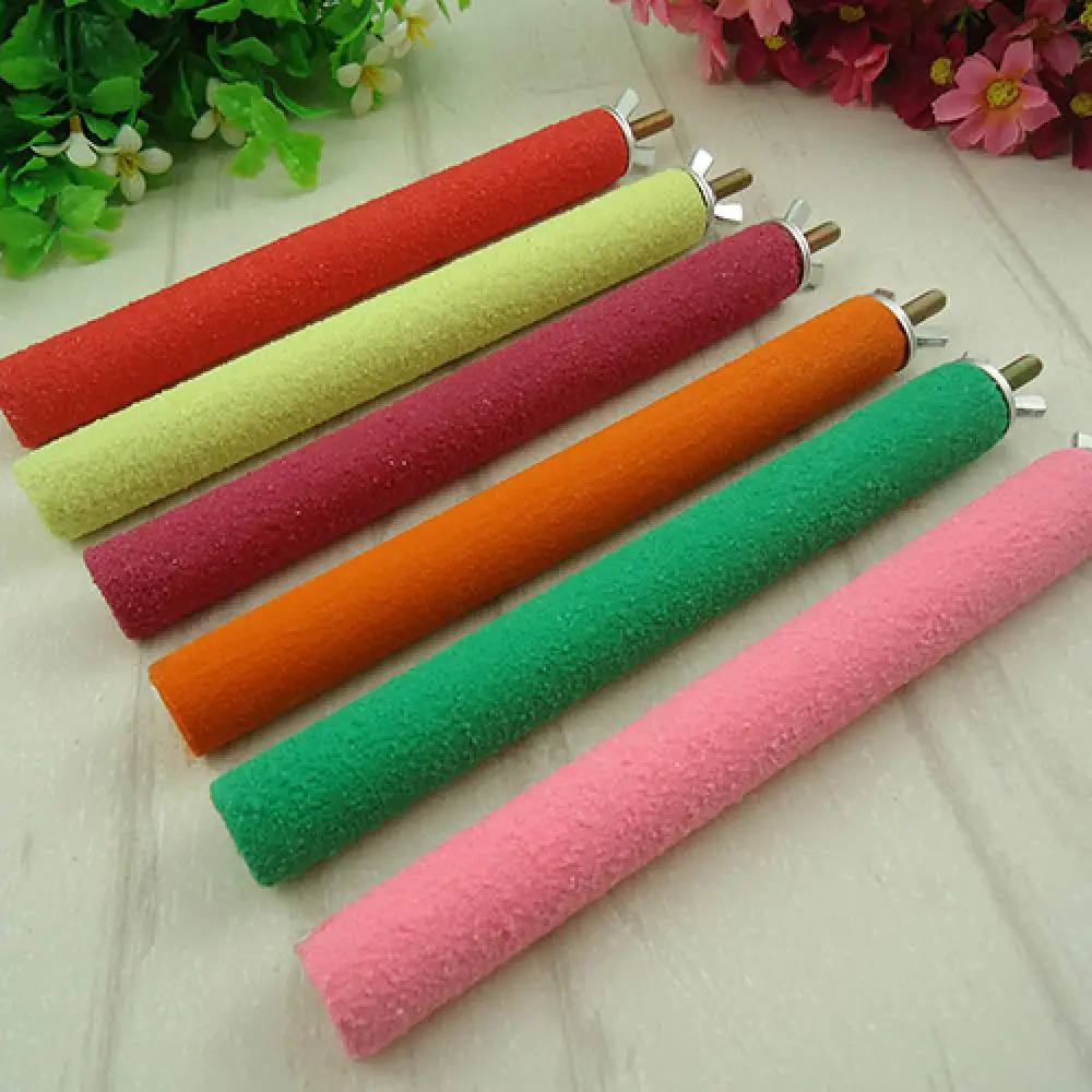 Bird Toy Wood Toy Parrot Cage Rough Surface Paw Grinding Perch Stand Stick Platform Bird Toy smile