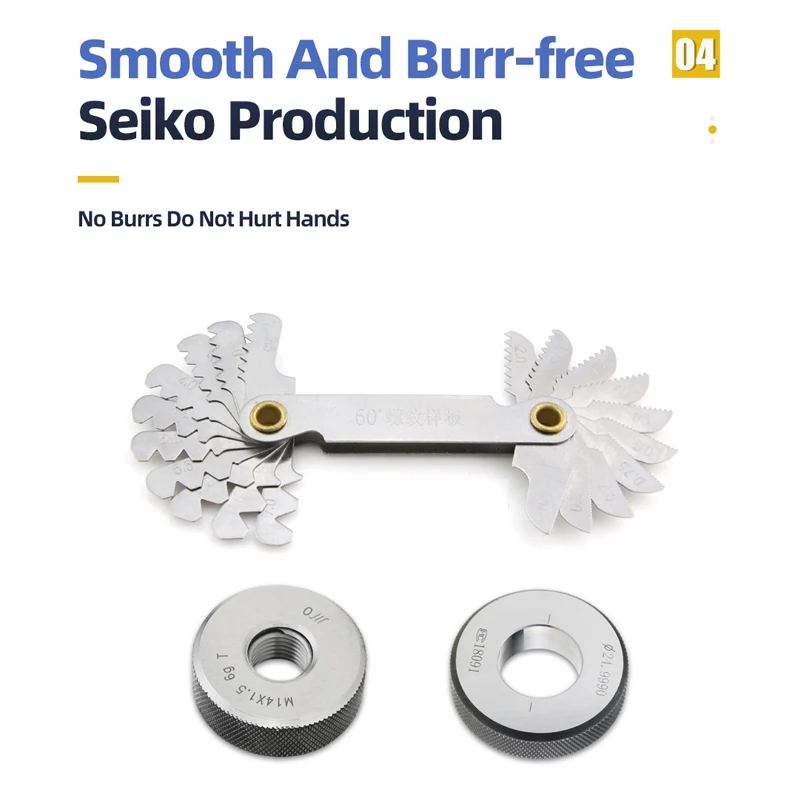 Thread 58PCS Gauge Plug 55/60 Degree Metric Inch Gear Tooth Screw Pitch Gauges Measurement Steel Thread Gage Measuring Tools smile