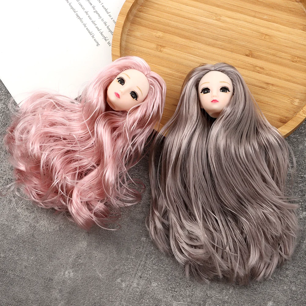 ddmysmile Doll Head BJD 1/6 30Cm Dolls Joint 3D Eyes Long Hairstyles DIY Head Wear Multiple Color Ancient Doll Accessories Girl Toys Gift Smile