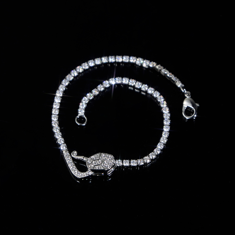 Bg CZ Tennis Bracelet for Women - Iced Out Snake Chain Hand Jewelry