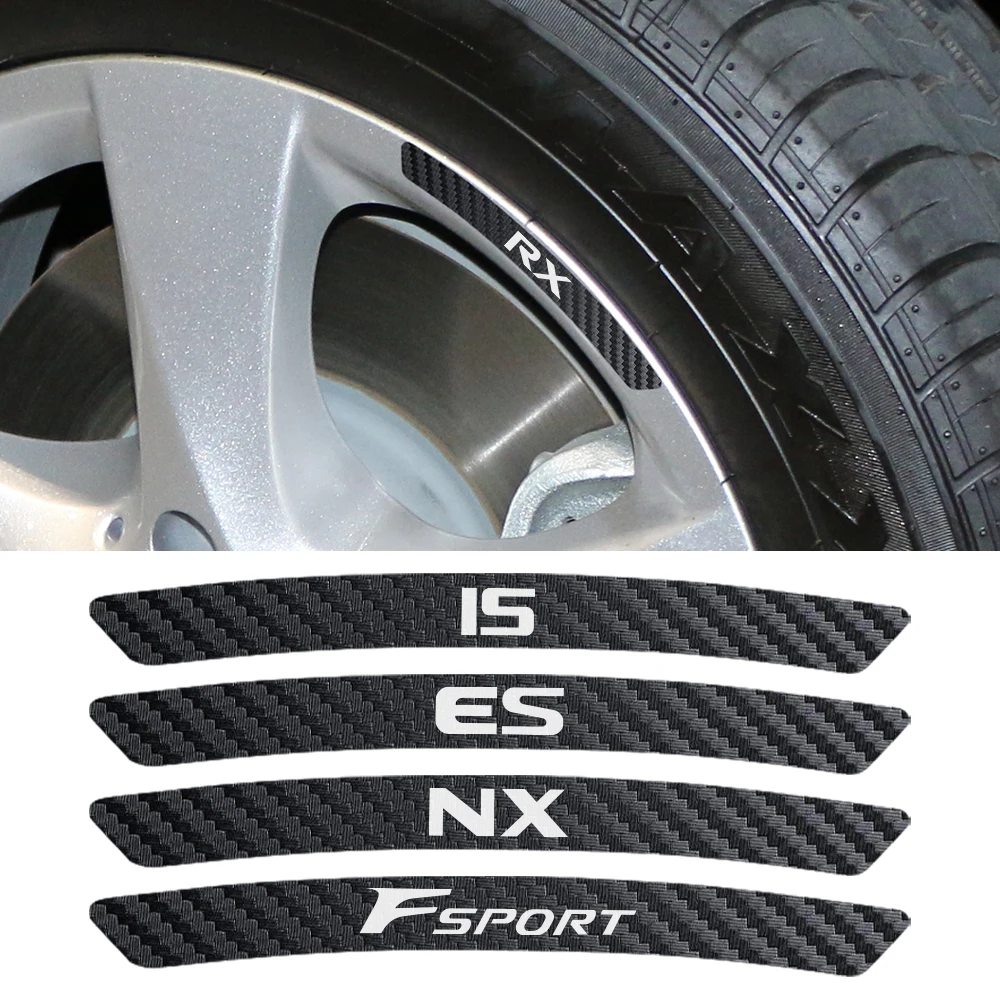 Wheel Stickers Car Rim For Lexus RX NX IS Fsport ES CT200h GS GX LS LX UX Motor Hub Decor Decal Cover Sticker Auto Accessories smile
