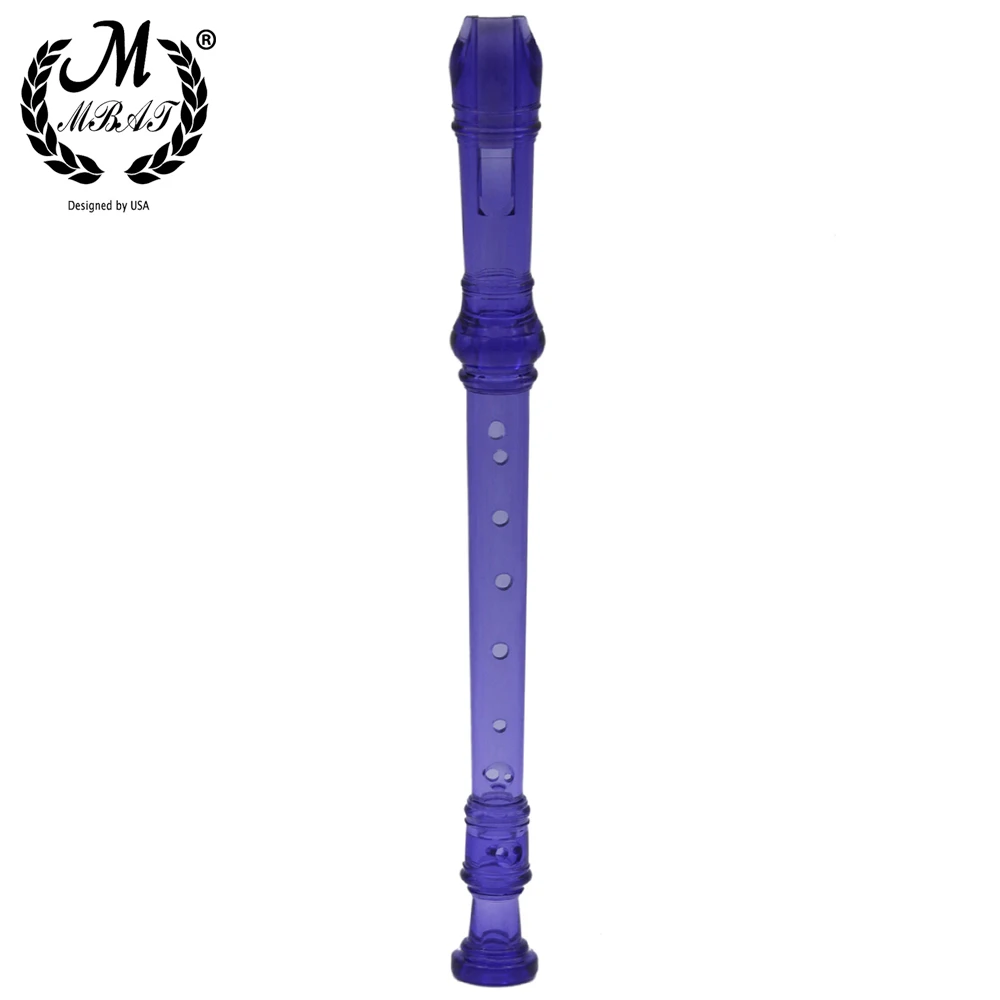 MBAT Removable Flute M ABS Treble clarinet Soprano Recorder Woodwind Musical instrument Rainbow Seven colors With Cleaning Rod smile