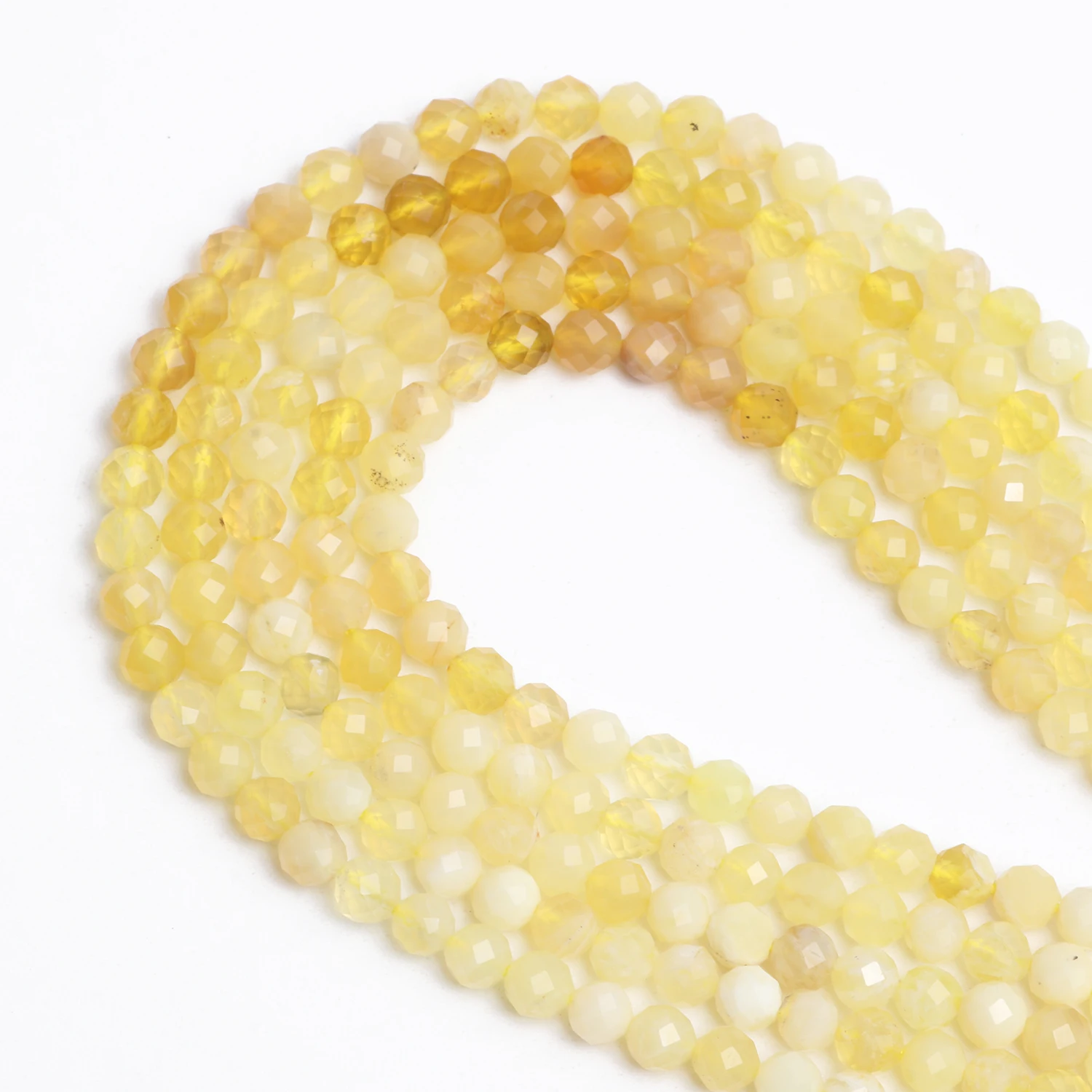 Natural Stone Faceted Beads Citrine Spacer Loose Beads for Jewelry Making DIY Handemade Bracelet Necklace Accessoy 15'' 4mm