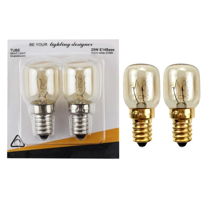 2pcs 220V E14 300 Degree High Temperature Resistant Microwave Oven Bulb Cooker Lamp Lighting Bulb 15/25W 20CC