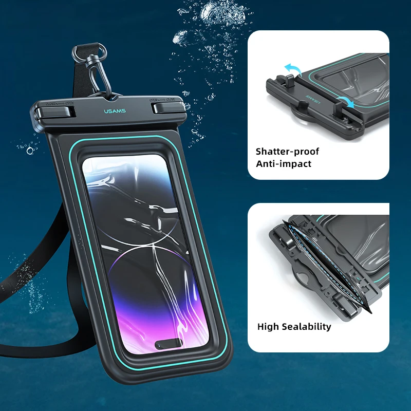 Waterproof Phone Case USAMS Ipx8 Universal Sealability Underwater Bag 7Inch ddmysmile Water-Resistant Cover For Iphone Xiaomi Huawei POCO Smile