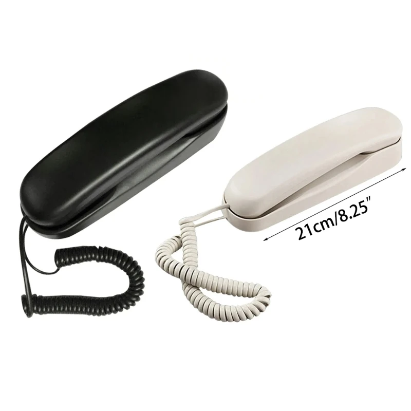 Corded Wall Phone, Trimline Phone for Hotel, Landline Wall Telephone Set for Home/Bathroom/School/Office 594A