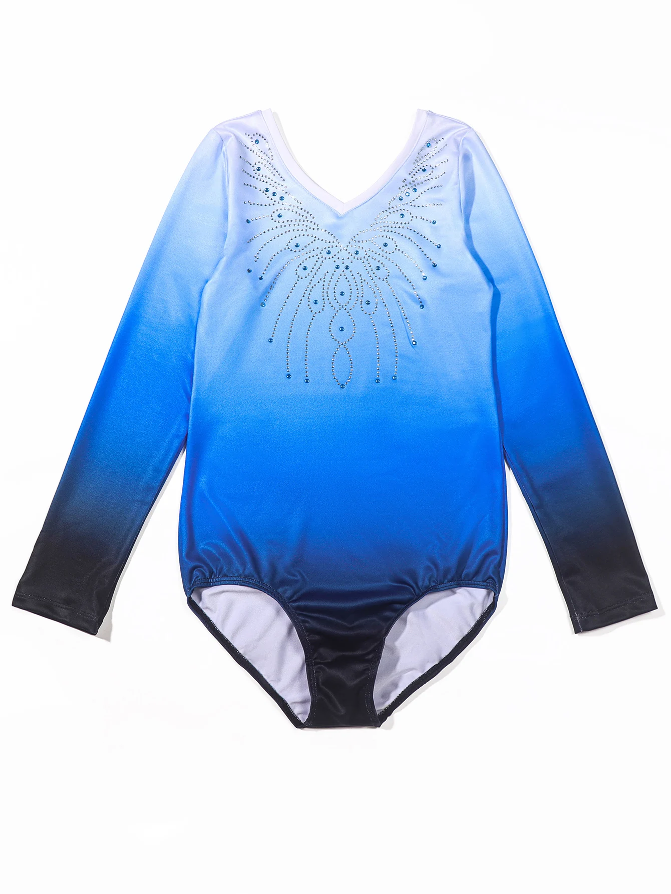 Girls Gymnastic Leotard Long Sleeve Color Gradient Sparkly Ballet Dance One Piece new Outfit Dancing 2025 Activewear for Kids