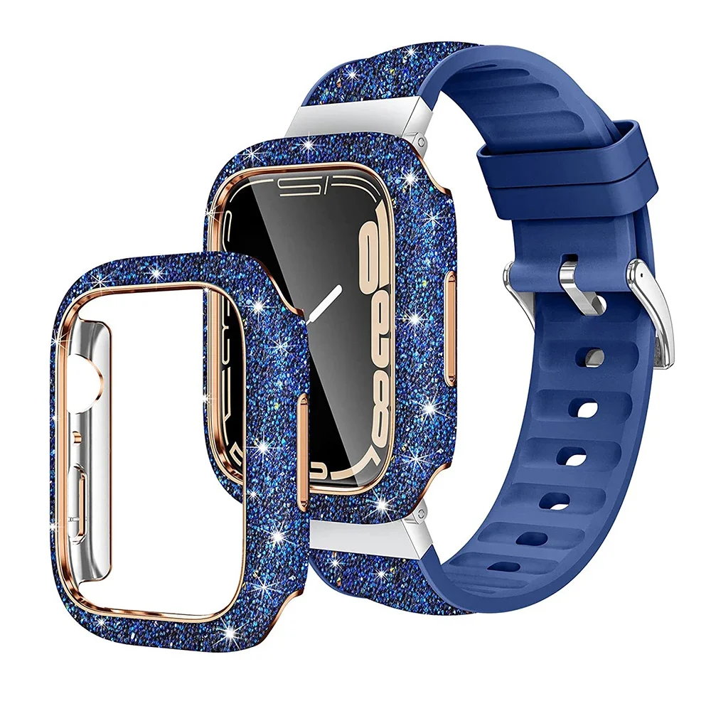 Diamond Case for Apple Watch 45mm 41mm 44mm 40mm Bling Crystal Bumper Shell Protector Cover for iWatch Series 9 8 7 6 4 SE