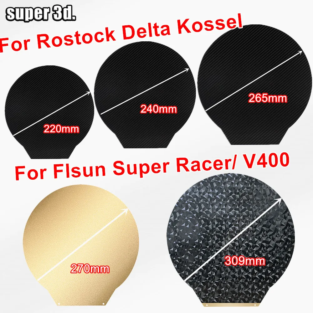 309/270/220/265/240mm PEO PET Plate For Flsun V400 SR Magnetic Steel Sheet PEI For 2025 new Rostock Delta Kossel 3D Printer Bed PEO Plate