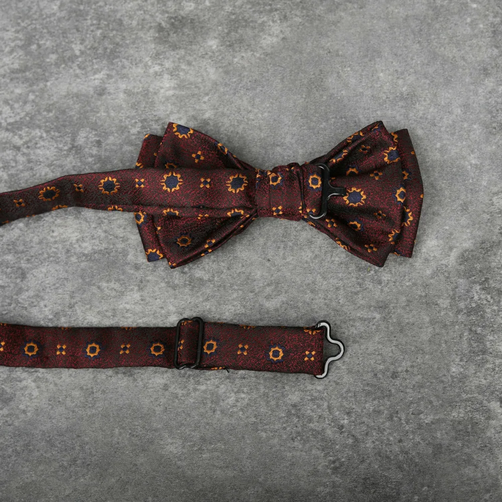 Men's Trendy Personality Formal Bowties Double Layer New Striped Bow Ties For Men Meeting Wedding Tuxedo Bowknot Accessories smile