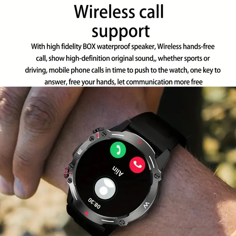 SENBONO AMOLED Military Rugged Smartwatches Men HD Screen Heart Rate Bluetooth Call NFC Ai Voice Fitness Smart Watches for Men