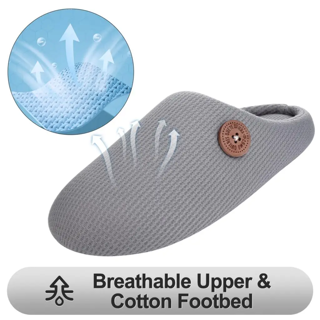 Bebealy New Home Shoes For Men Indoor Soft Non-slip Mule Flip flops 2023 Casual Cozy Fluffy Flip flops Man With Mute Memory Foam