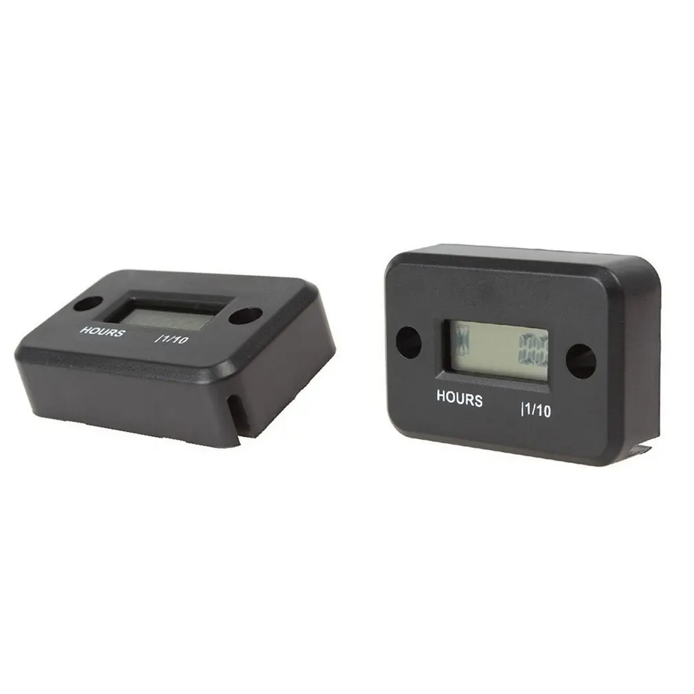 Hot Motorcycle Hour Meter With Battery LCD Digital Timer With Inductive Moto Timer Meter Counter Tachometer Gauge Engine Tool