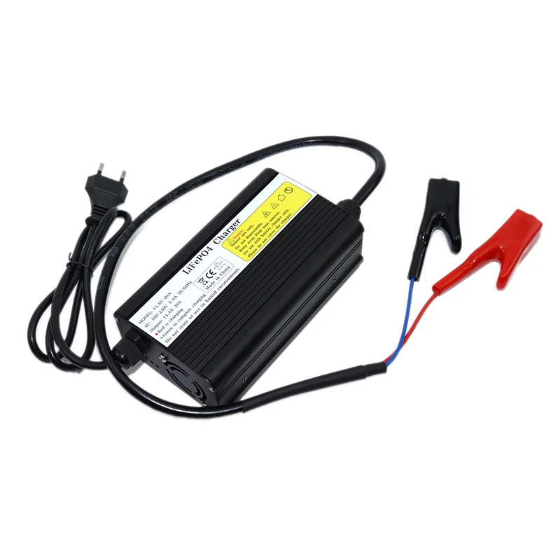 NEW 14.6V 20A Lifepo4 Charger 4S 12V 20A High Power Intelligent Lifepo4 Battery Pack Charger Aluminum Housing with Fan