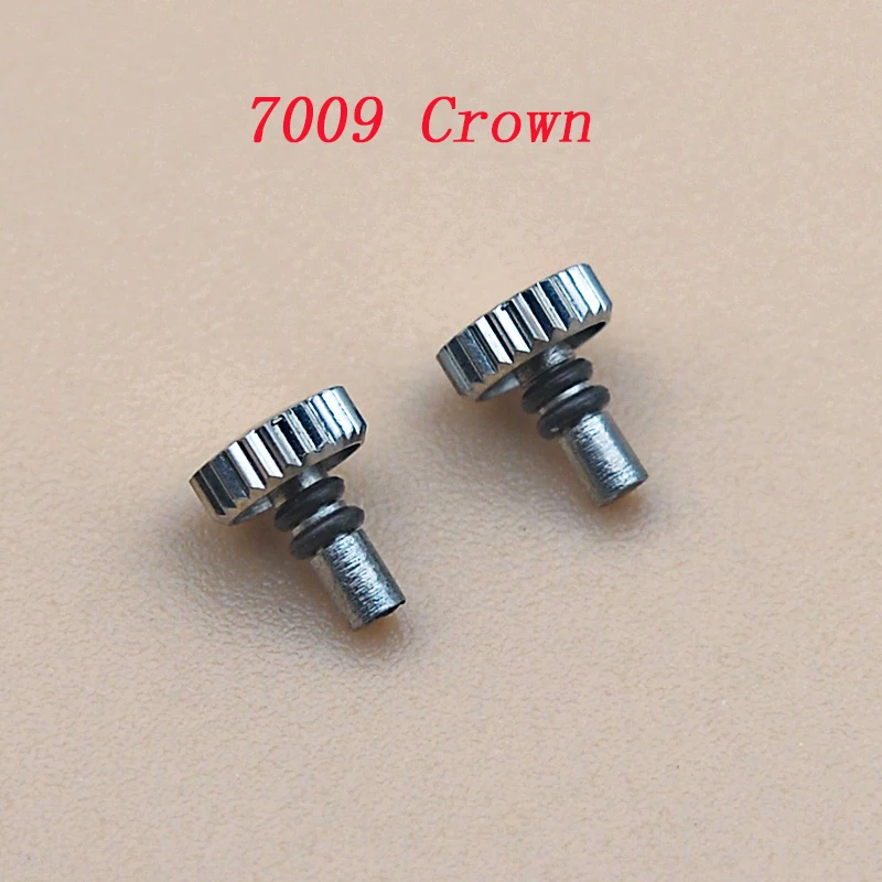 Gold ddmysmile 2Pcs 7009 Sier Watch Crown Fits Nh35 Nh36 7S 4R Movement For Seiko 7009 Watch Case Modified Repair Spare Parts Smile