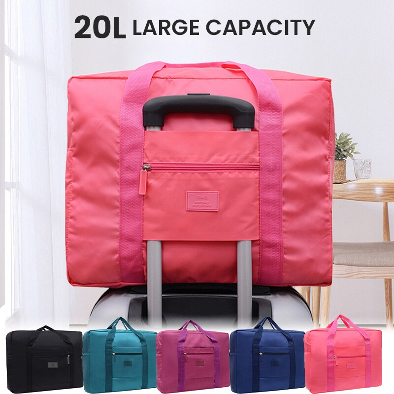 PT018,Foldable Duffel Lightweight Travel for Women and Men Tote Carry On Lage Weekender Overnight Bag