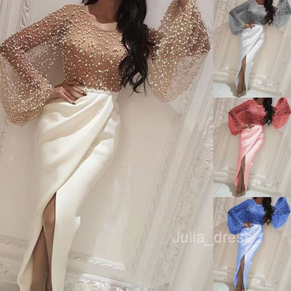 Autumn New Womens Fashion Elegant Long Dress Mesh Slim Fit Ball Cocktail Party Dress