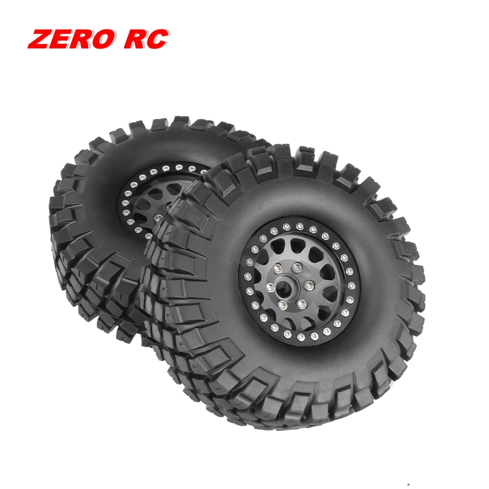 1/10 Military Aluminum RC 1.9" Beadlock Wheel Hub With 114Mm Tires For 1:10 Crawler Truck Scx10 II III CAPRA ddmysmile Wrangler MST RGT Smile 1.9