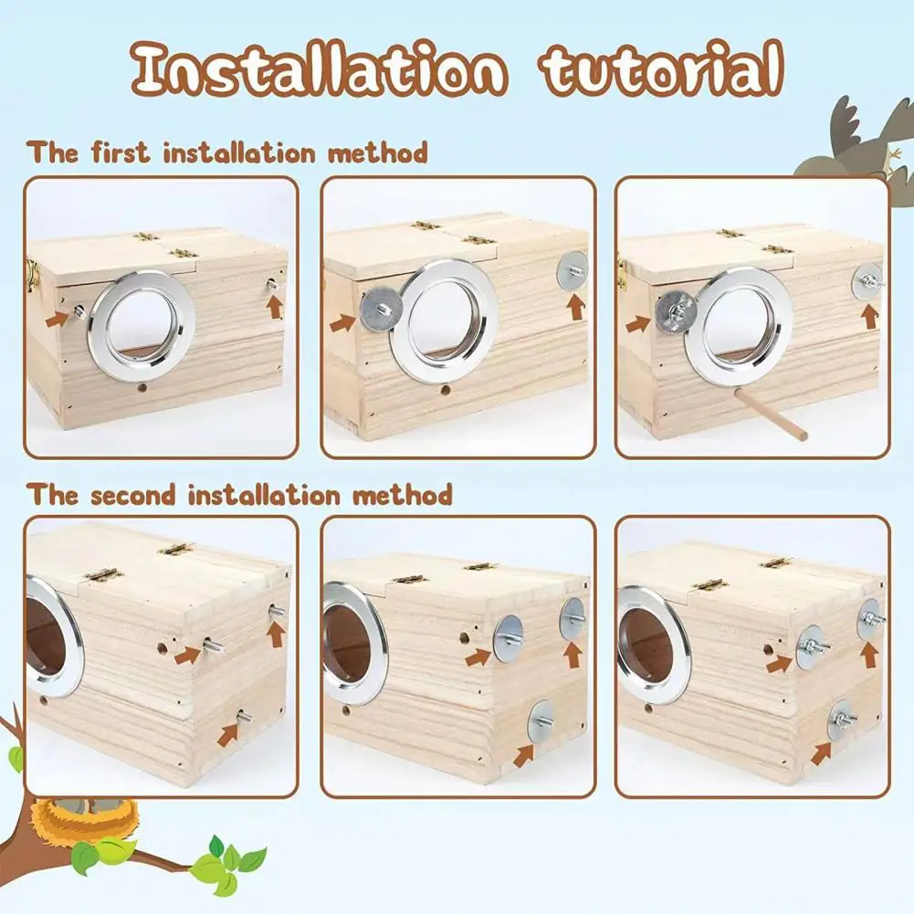 Transparent Design Parakeet atiel Bird House Nest new Easy to 2025 Clean Parrot House Smooth Edges Parakeet Nesting Box Bird Supplie