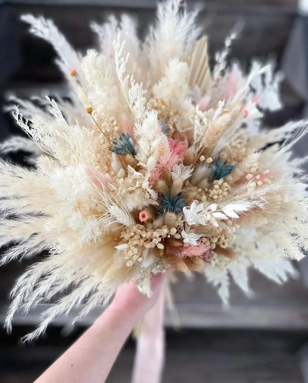 Natural Hot Large Holding Pampas Grass Wedding Bouquets Hand Made Dried Flower Bridal Wedding Bouquets ddmysmile For Wedding Decoratio Smile
