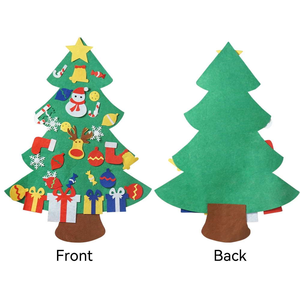 Felt Christmas DIY Kids Tree Merry Christmas Decorations For Home 2023 Christmas Ornaments Navidad 2024 New Year Gifts Xmas Tree smile