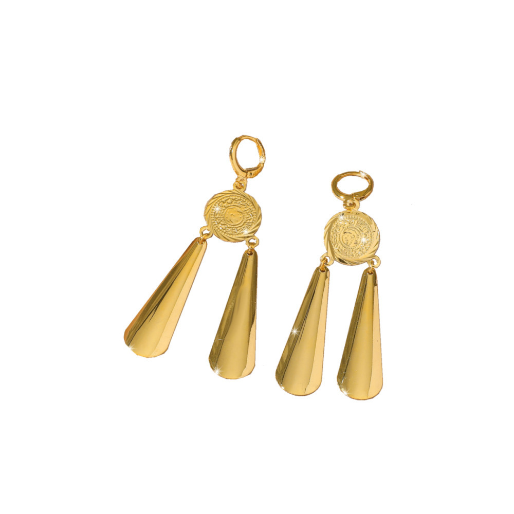 Stud AYONG Tassel Coin Dangle Earrings 18k Gold Plated Round Earring For Middle East Turkish Arabic Women Bridal Wedding Jewelry 230824
