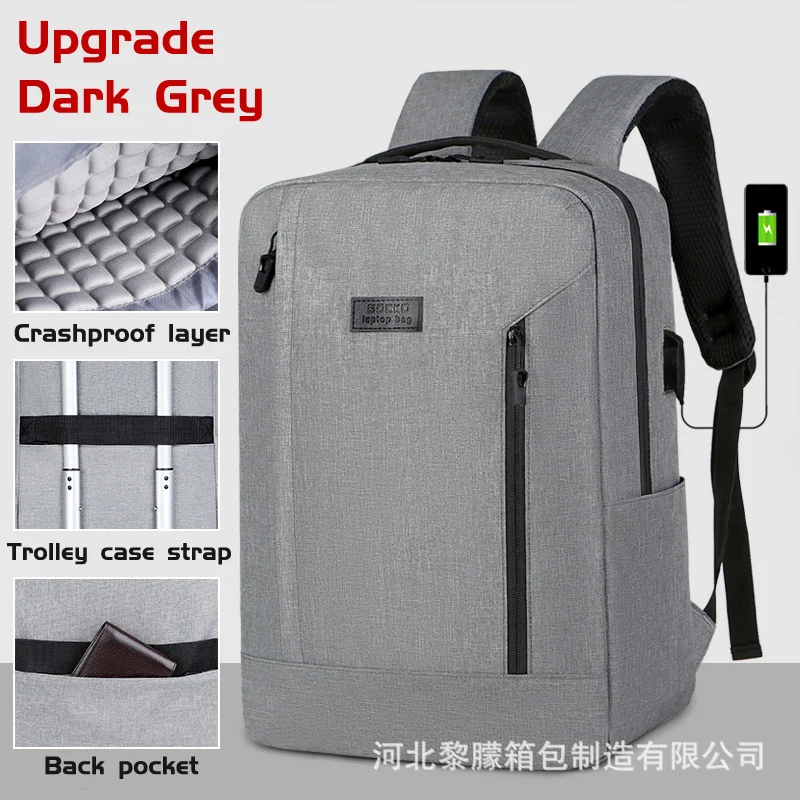 Inch 15.6 14 15 with USB Interface Shockproof Computer Laptop Notebook Backpack Bags Case for Men Women Student School Travel smile .6