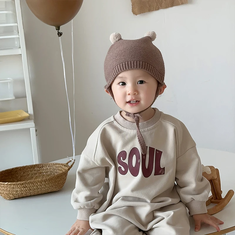 New 2023 Baby Autumn Korean Children's Wear Baby Bodysuit Autumn ddmysmile Sweetheart Boys' Printed Letter Creeper Smile Boys'
