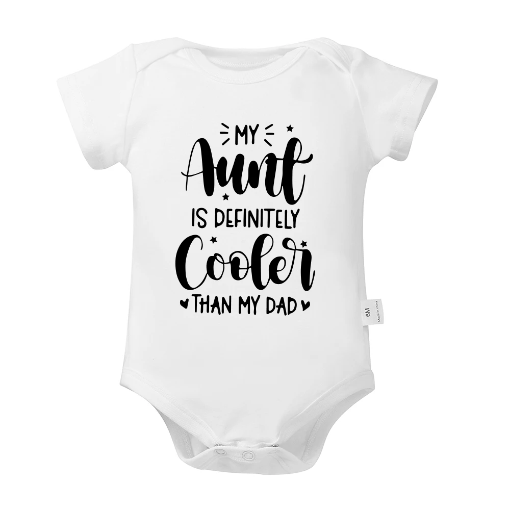 2025 Baby Clothes Bodysuit new for Newborn Infant Jumpsuit Boys Girls MY AUNT IS DEFINITELY COOLER Letter Print Short Sleeves Romper
