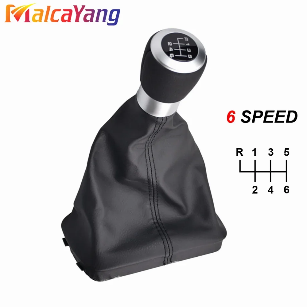 Styling For Seat Car Alhambra 2000-2010 5 6 Speed CLASSIC Car Gear Shift Knob Lever Shifter With Leather Dust-Proof Cover smile