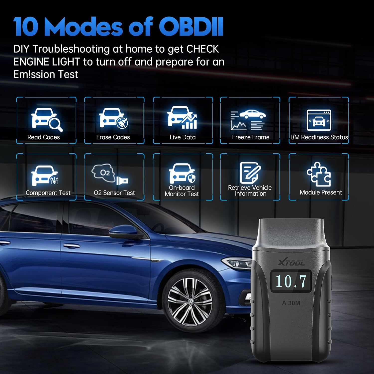 XTOOL Anyscan A30 OBD2 Bluetooth Diagnostic Tools works Android & IOS With Bidirectional Code Reader added CAN FD Free Update
