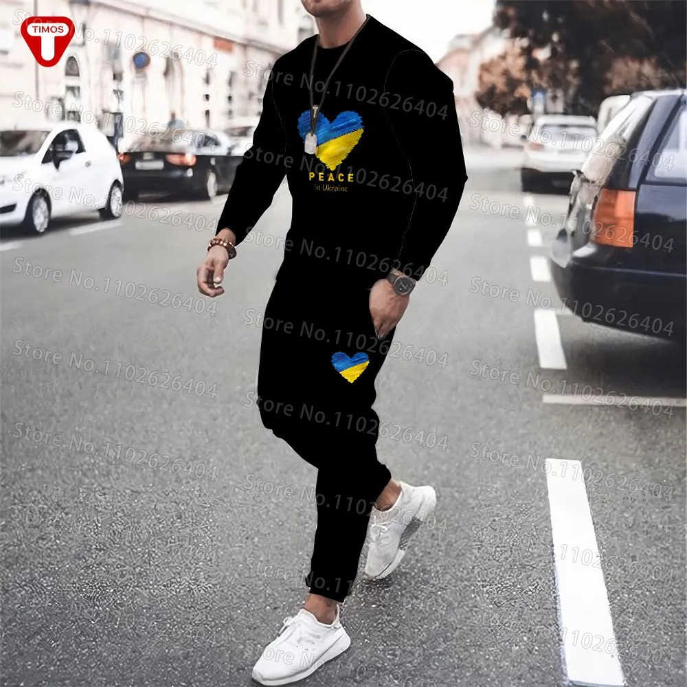 Ukraine Clothes Men Tracksuit T-Shirt Pants Large Casual Trend 3D Printed Women Sports Suits Ukrainian Style Suites 240516