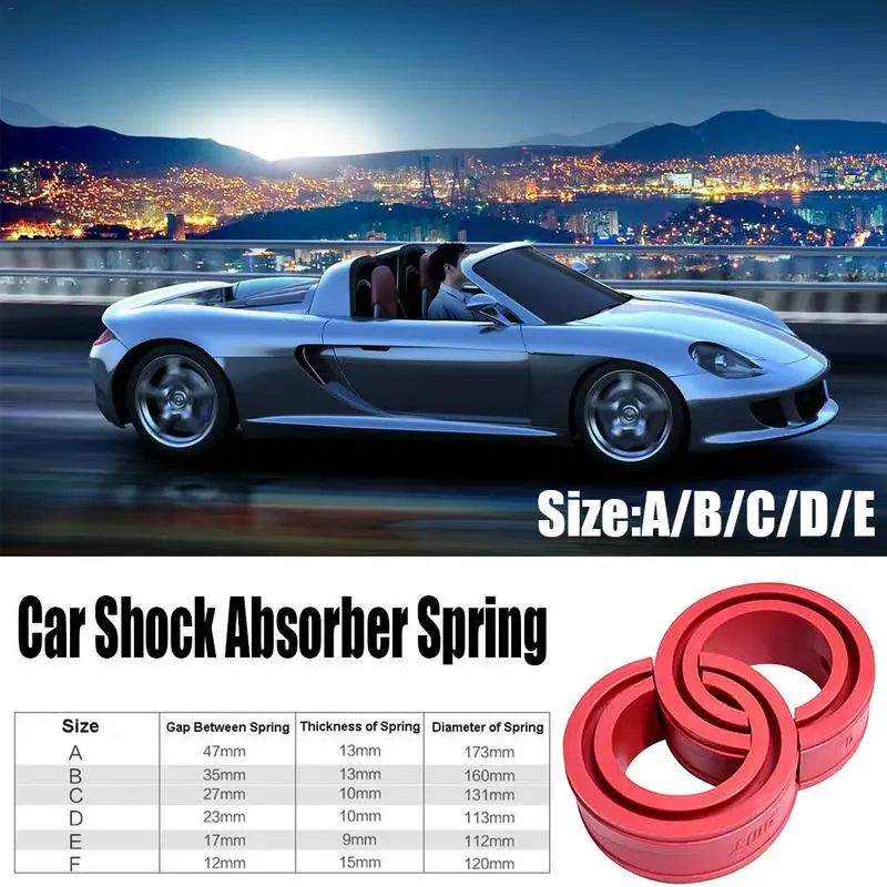 2PCS Red Color Car Shock-Absorber Spring Bumper Power Auto Buffers A/B/C/D/E/ Type Springs Bumpers Cushion
