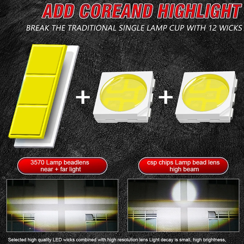 850W H4 Mini Bi LED Projector Lenses Car LED Headlights Lens Fan Cooling Canbus LHD Auto High Low Beam Lamp Bulb Plug and Play