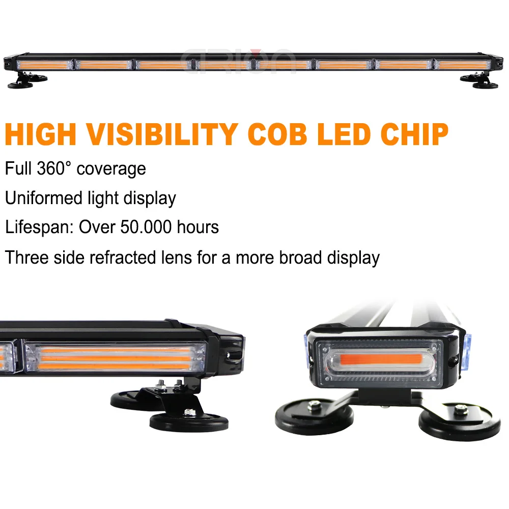 26" 31" 37" 43" 49" Four Side Tow Truck Vehicle Car Emergency Flash COB Led Strobe Warning Light Bar Amber Red Blue 12V 24V